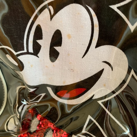 VINTAGE DISNEY Mickey Mouse black bag with sequins accents (behind plast… - Picture 12 of 15